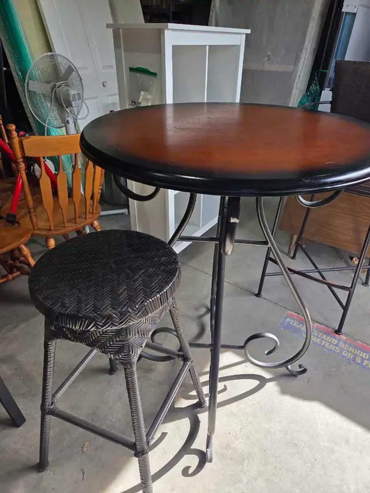 Pier 1 Pub Table with Mismatch Stools
