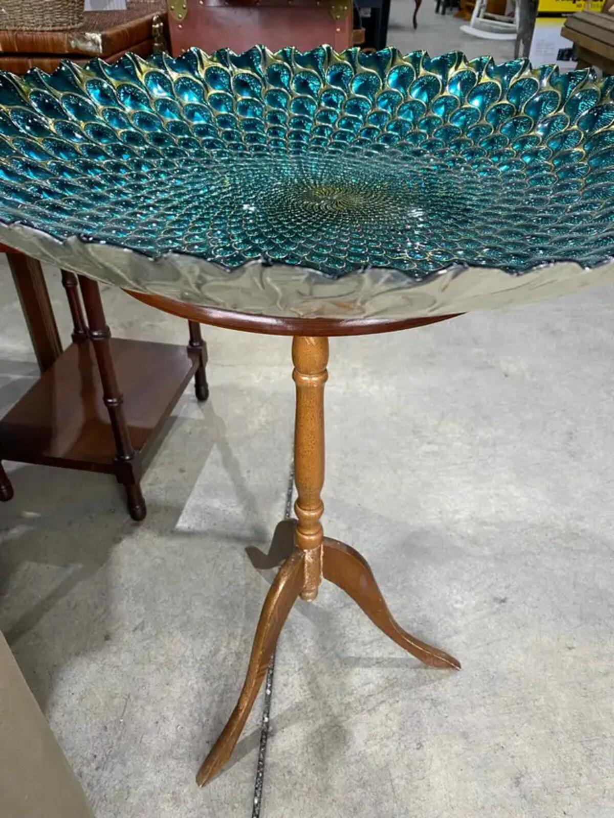 Anton Studio Designs Green Peacock Bowl