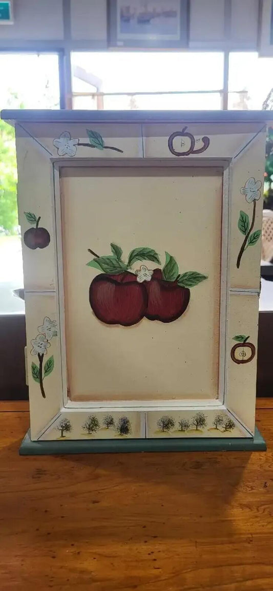 Wooden Apple Design Wall Key Cabinet