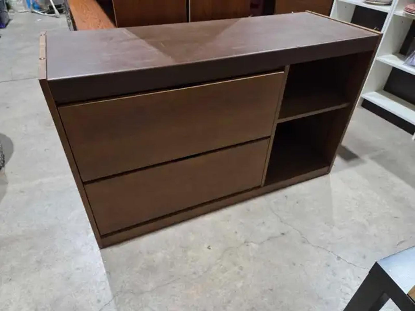 Wooden Filing Cabinet with Vinyl Top