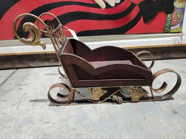 Wooden Santa Sleigh Xmas Decor