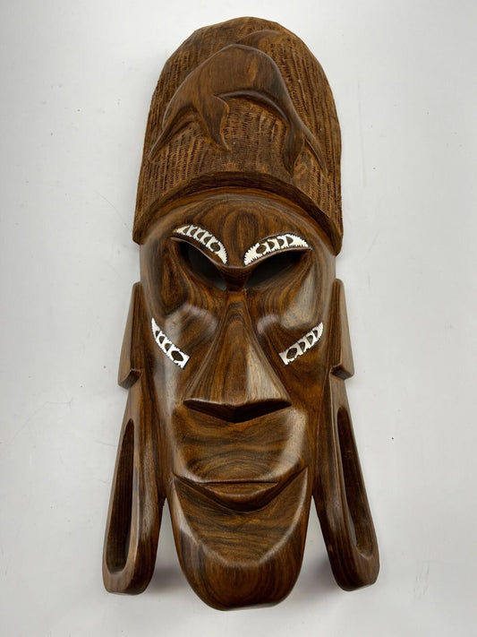 Antique African Face Mask Hand Carved From Wood For Wall Decoration