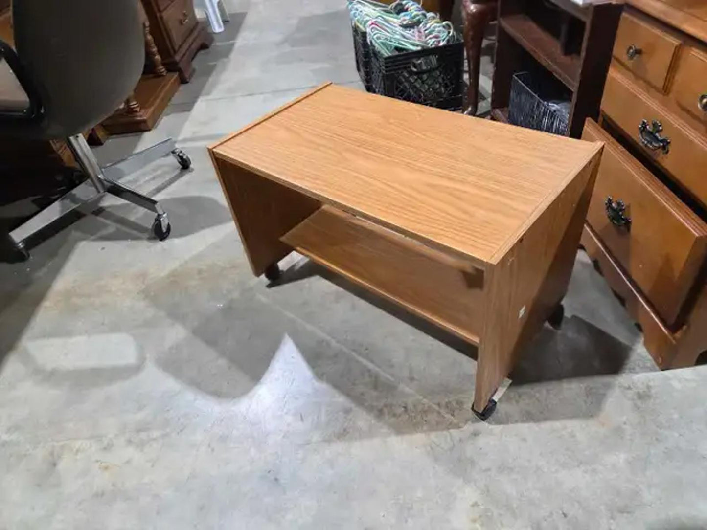 Rolling Table with Shelf