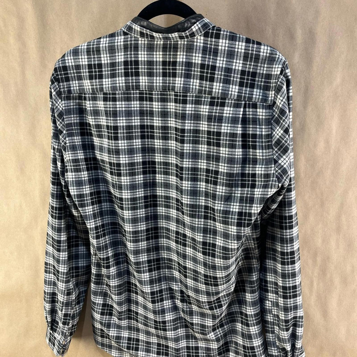 The Kooples Men’s Black & White Plaid Shirt (Size M)