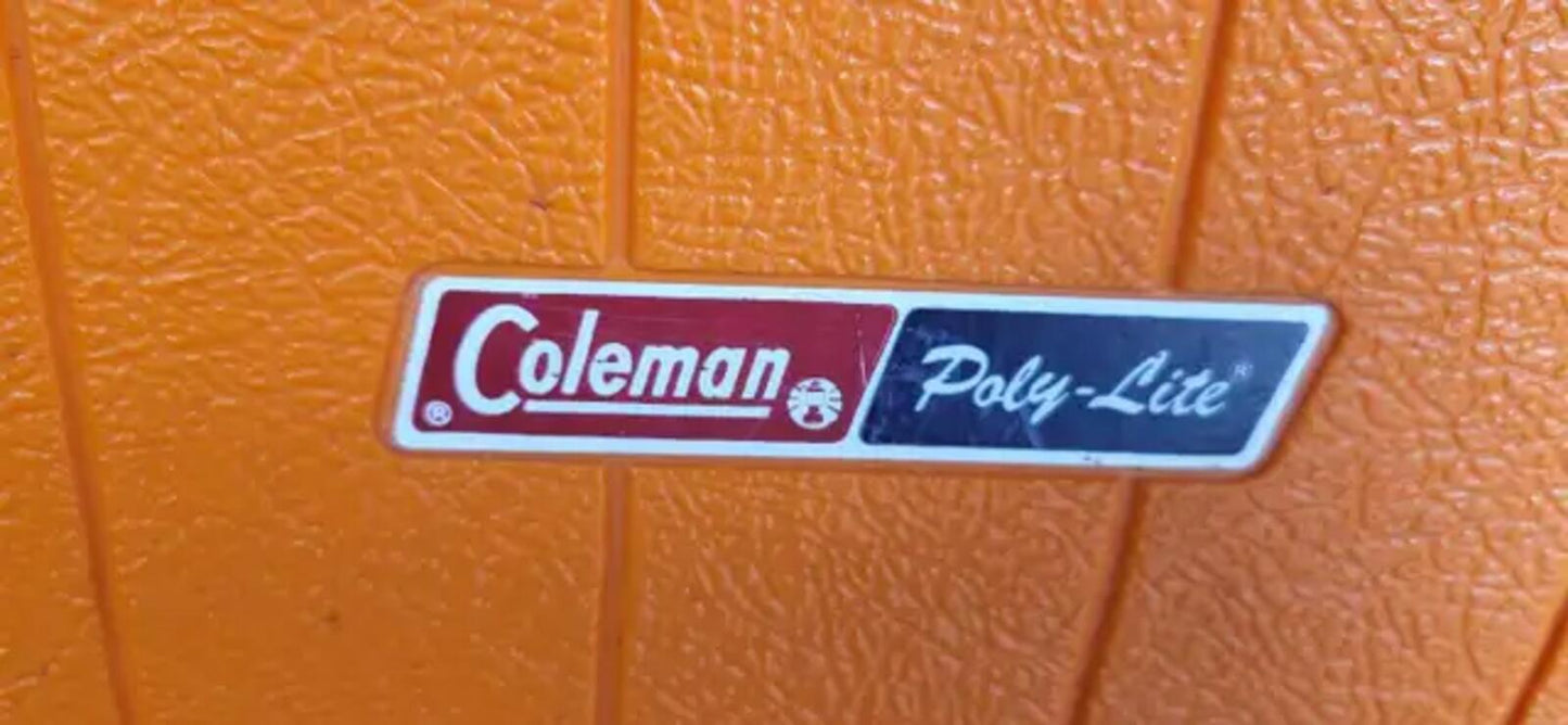 Vintage Orange Coleman Poly-Lite Cooler 21 x 13 x 12.5