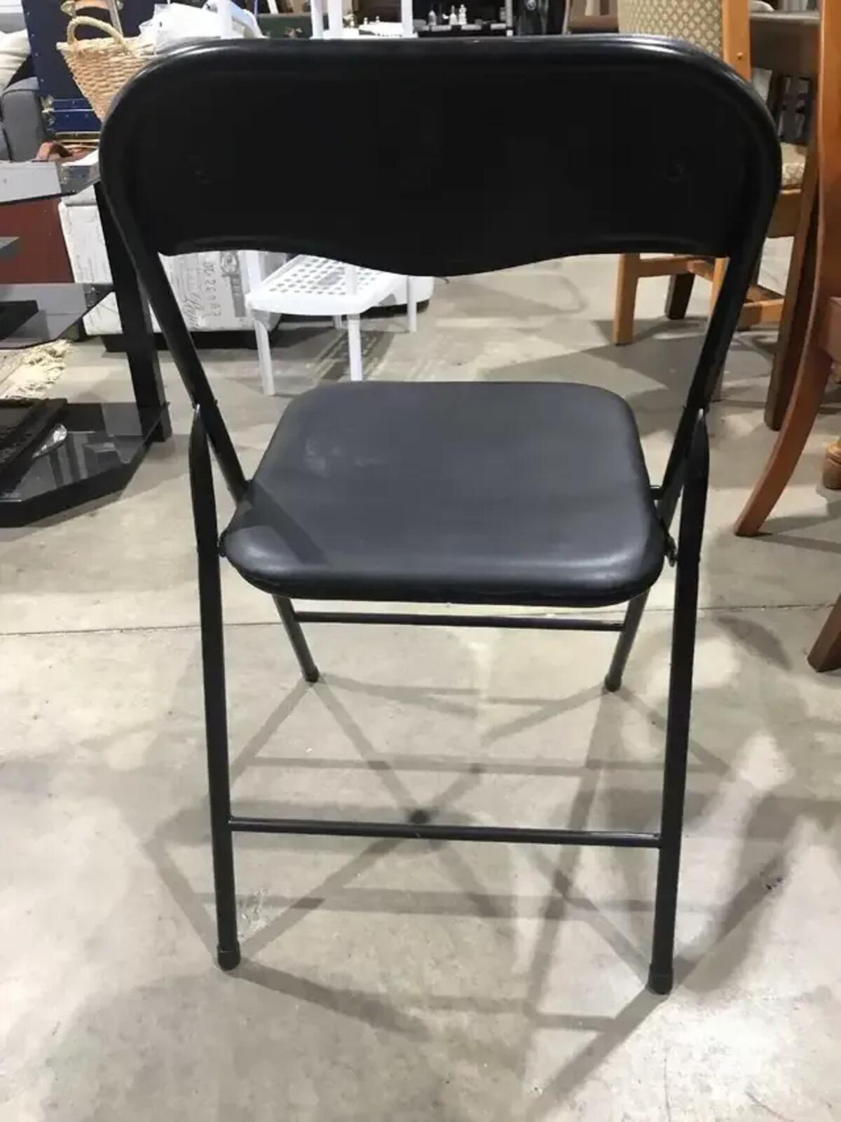 Folding Chairs Black Vinyl - 4 Available