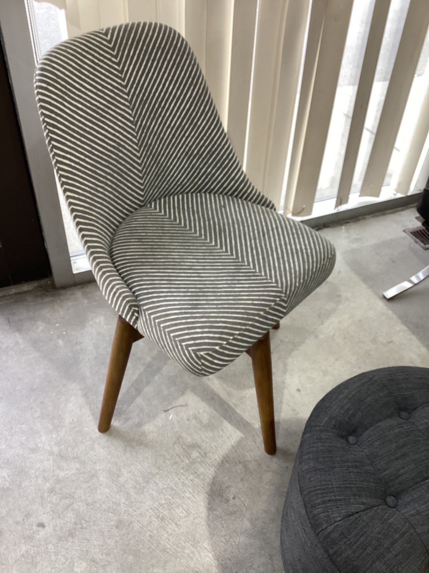 Stripy swivel accent chair