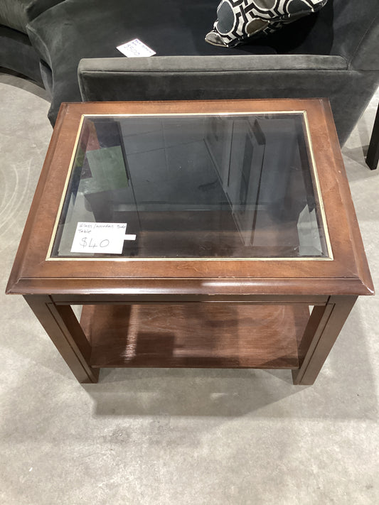 Glass/wooden side table