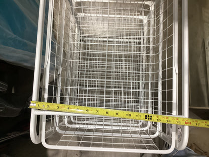 White Wire Basket Storage Rack