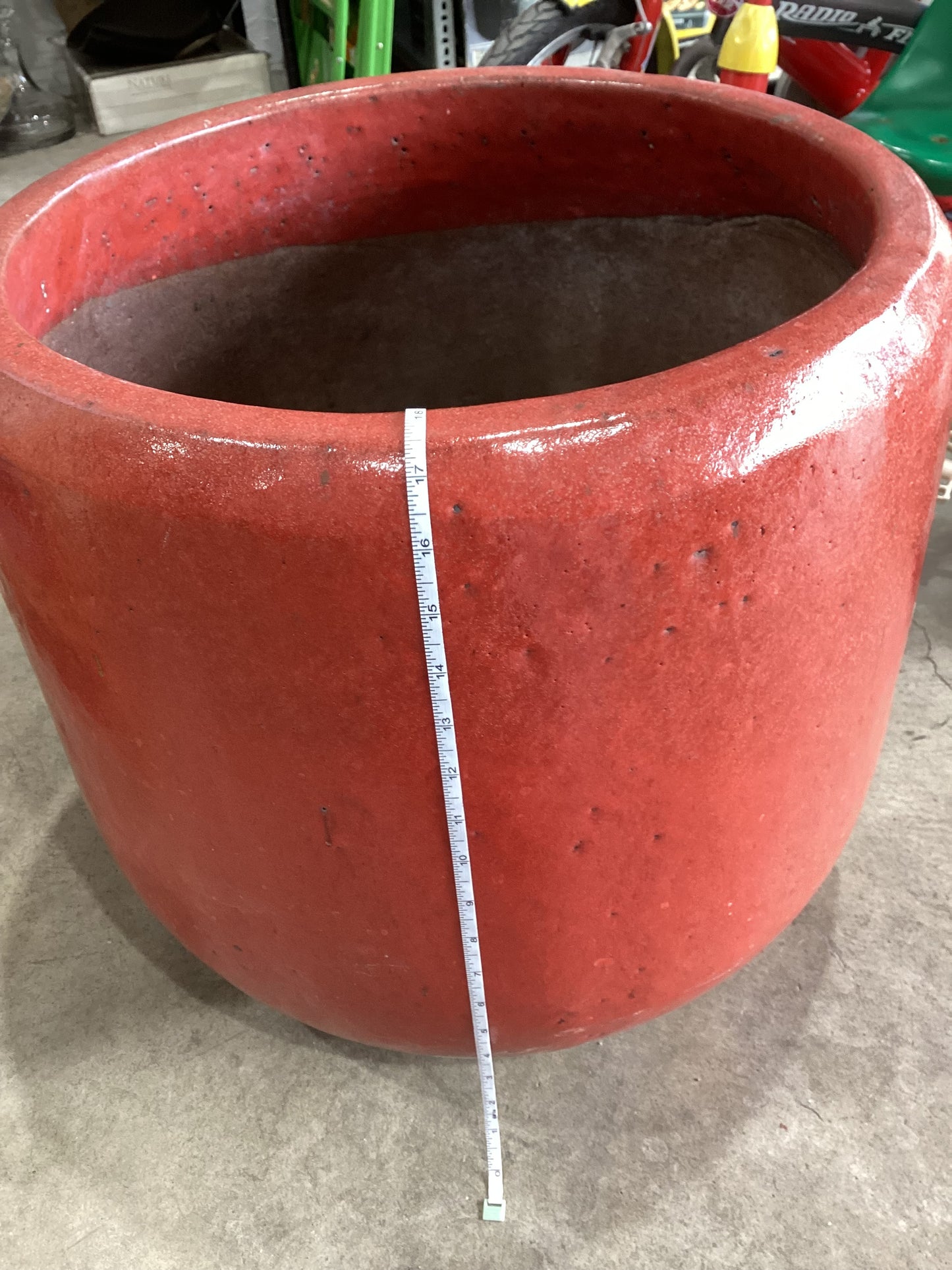 Large Red Ceramic Planter