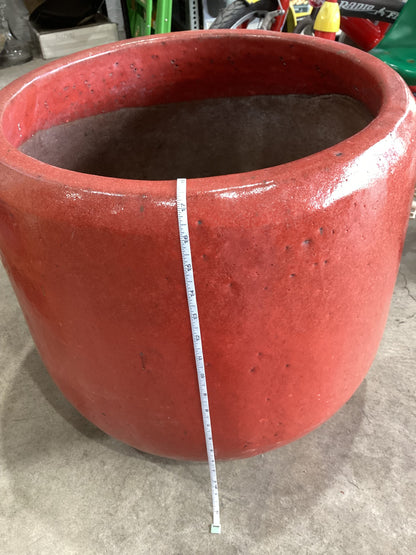 Large Red Ceramic Planter