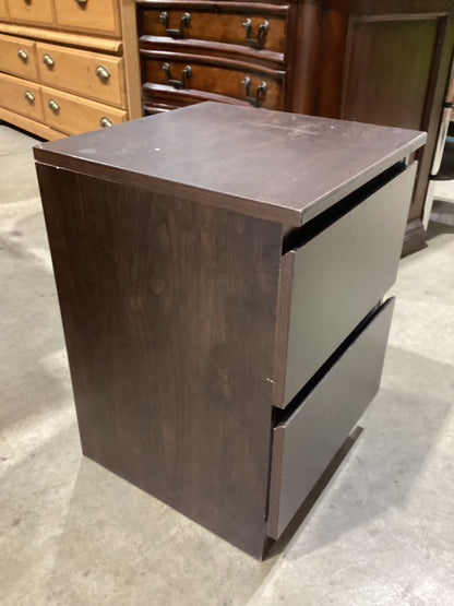 Brown Two-Drawer Nightstand - 16x16x32