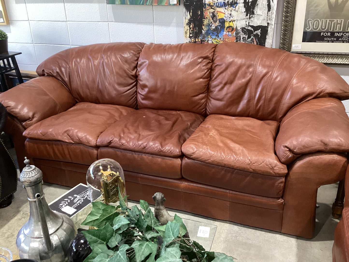 Brown Leather Sofa