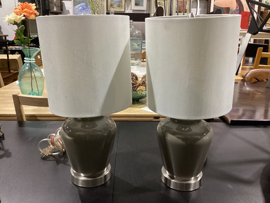 Lamp Set - Grey Ceramic Base