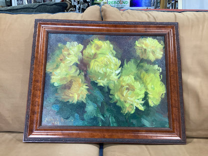 Vintage Floral Painting by J. Brown