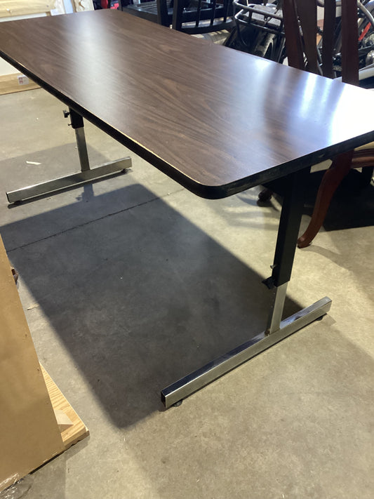 Adjustable Height Table - Brown