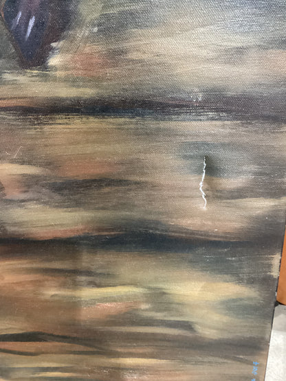 Peggy Adamson 2017 Bull Skull Painting