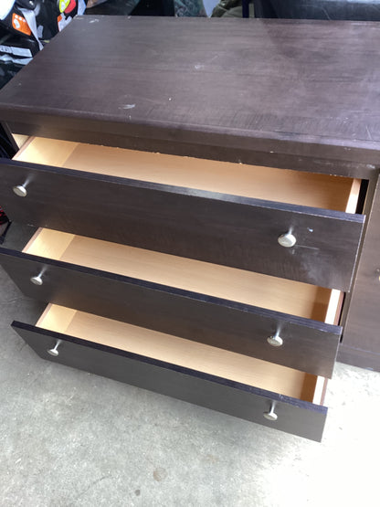 Dark Brown Dresser with Drawers and Cabinet