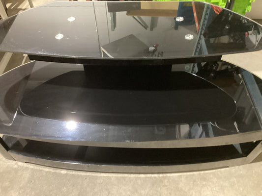TechCraft BW5126B TV Stand - Black Glass