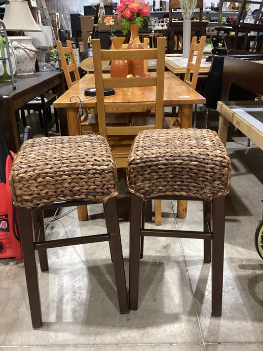 Wicker Seat Bar Stools