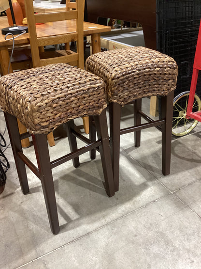 Wicker Seat Bar Stools