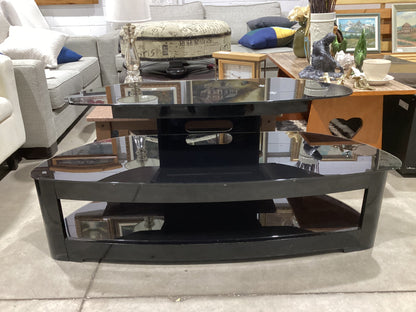 Black Glass Top TV Stand