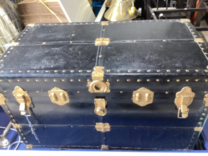 Antique Black Steamer Trunk