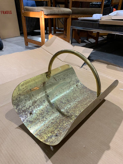 Vintage Brass Log Basket