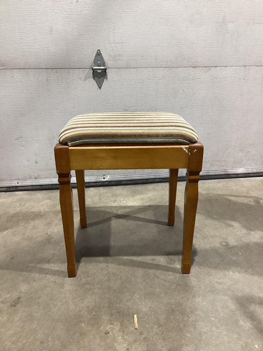 Upholstered Striped Stool