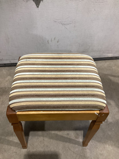 Upholstered Striped Stool