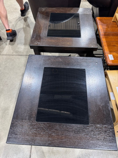 Ashley Square Occasional end tables with glass