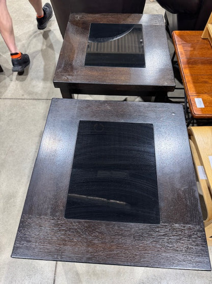 Ashley Square Occasional end tables with glass