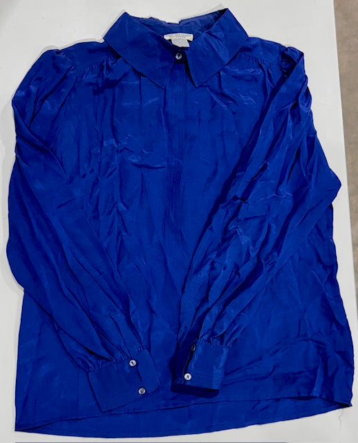 Vintage Blue Silk Blouse