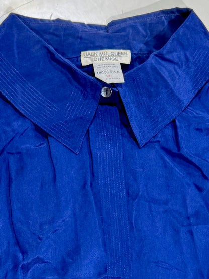 Vintage Blue Silk Blouse