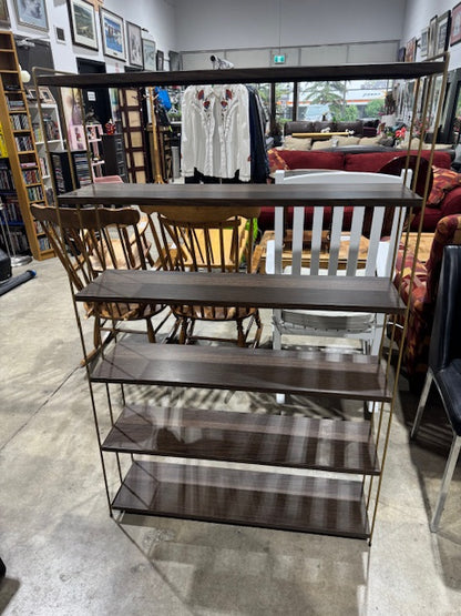 Brown & Gold Metal Bookshelf