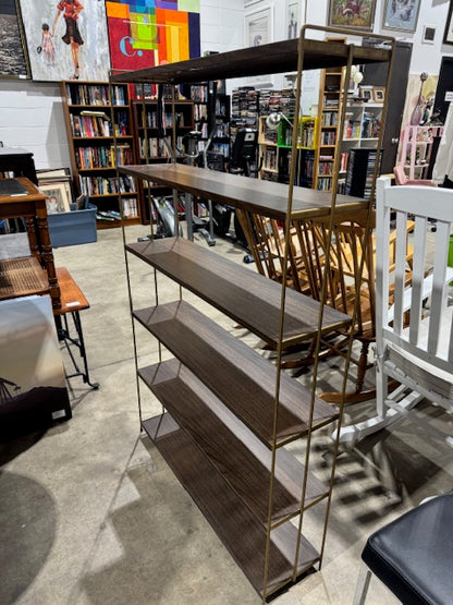 Brown & Gold Metal Bookshelf