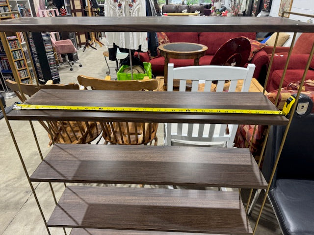Brown & Gold Metal Bookshelf