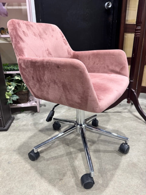 Pink Velvet Office Chair