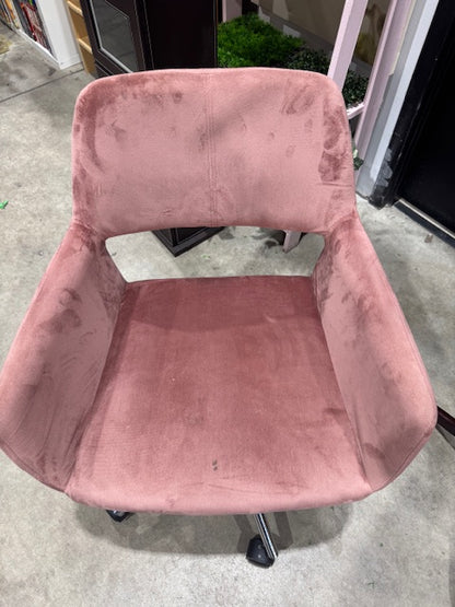 Pink Velvet Office Chair