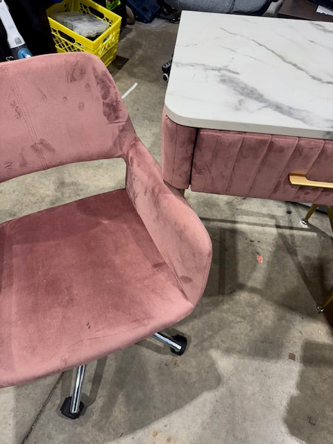 Pink Velvet Office Chair