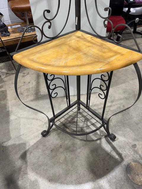 Corner Shelf-Wood & Metal