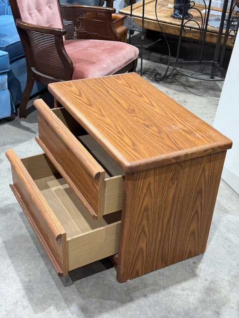 Wooden 2 Drawer Nightstand