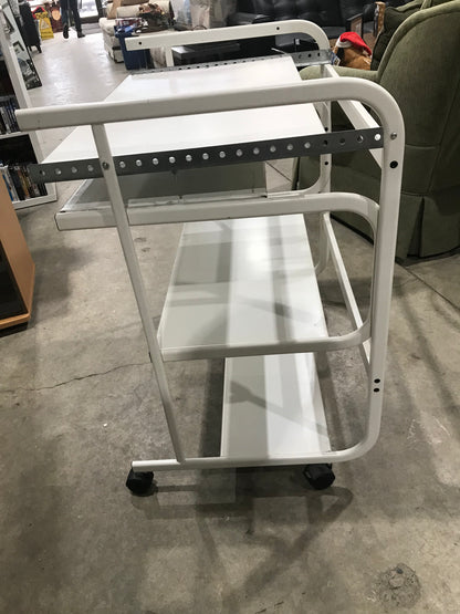 White Metal Rolling Cart (32”Wx34H”x22”D)
