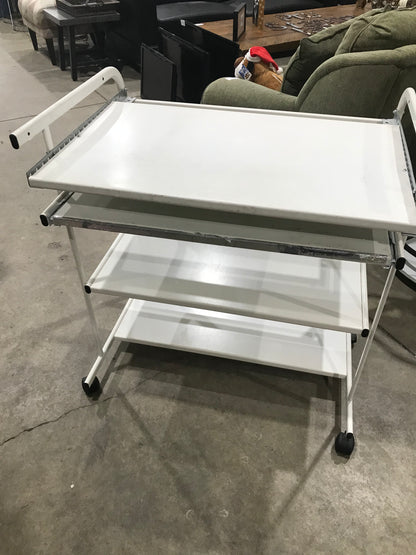White Metal Rolling Cart (32”Wx34H”x22”D)