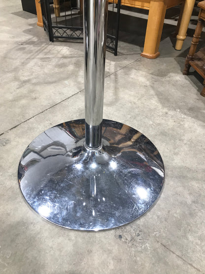 Round Glass Table with Chrome Base