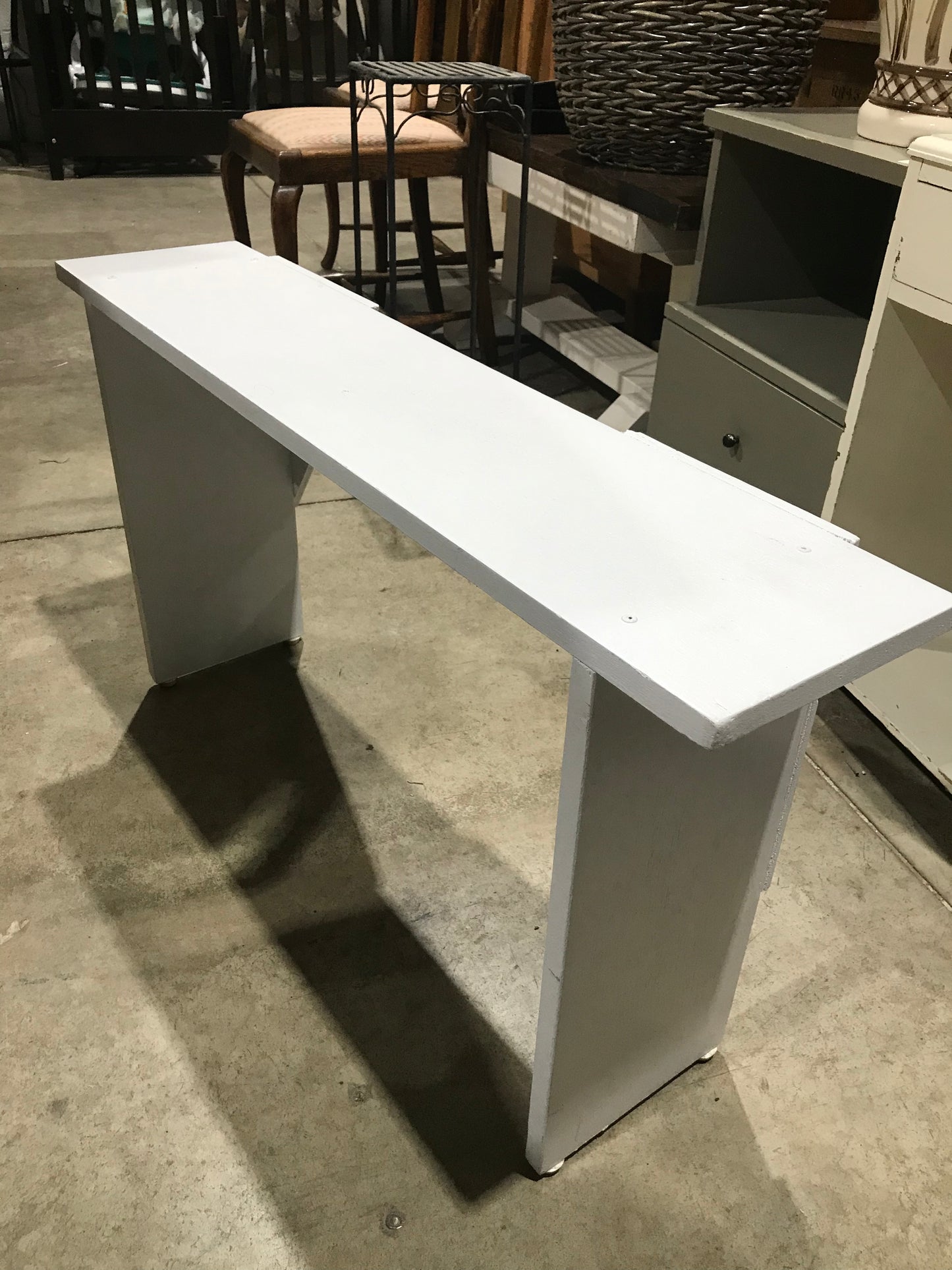 White Wooden Plant Bench