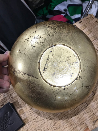 10.5" Gold Leaf Painted Bowl