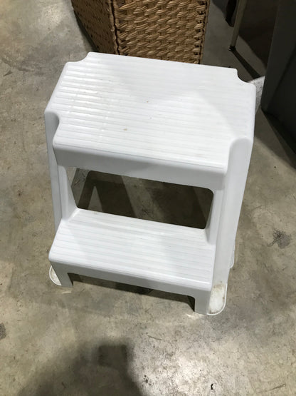 White Plastic 2-Step Stool