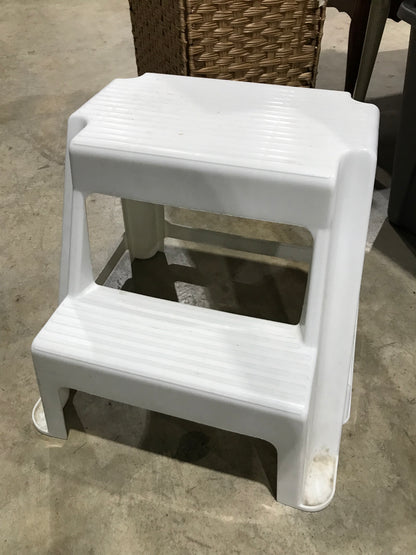 White Plastic 2-Step Stool