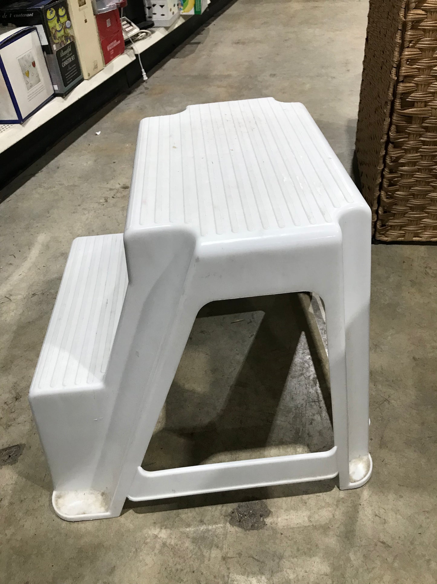 White Plastic 2-Step Stool